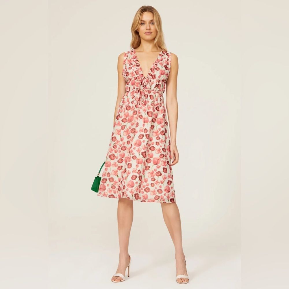 Samantha Sipos New York Strawberry Floral Pink Red White Dress Women’s Size XS